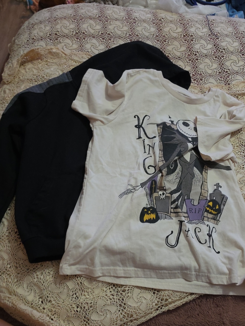 Kids Jack Skellington Graphic Tee - Cream